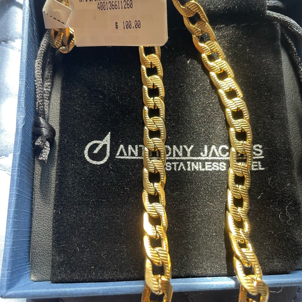 Anthony Jacob’s 18K over Stainless Steel chain New with tags